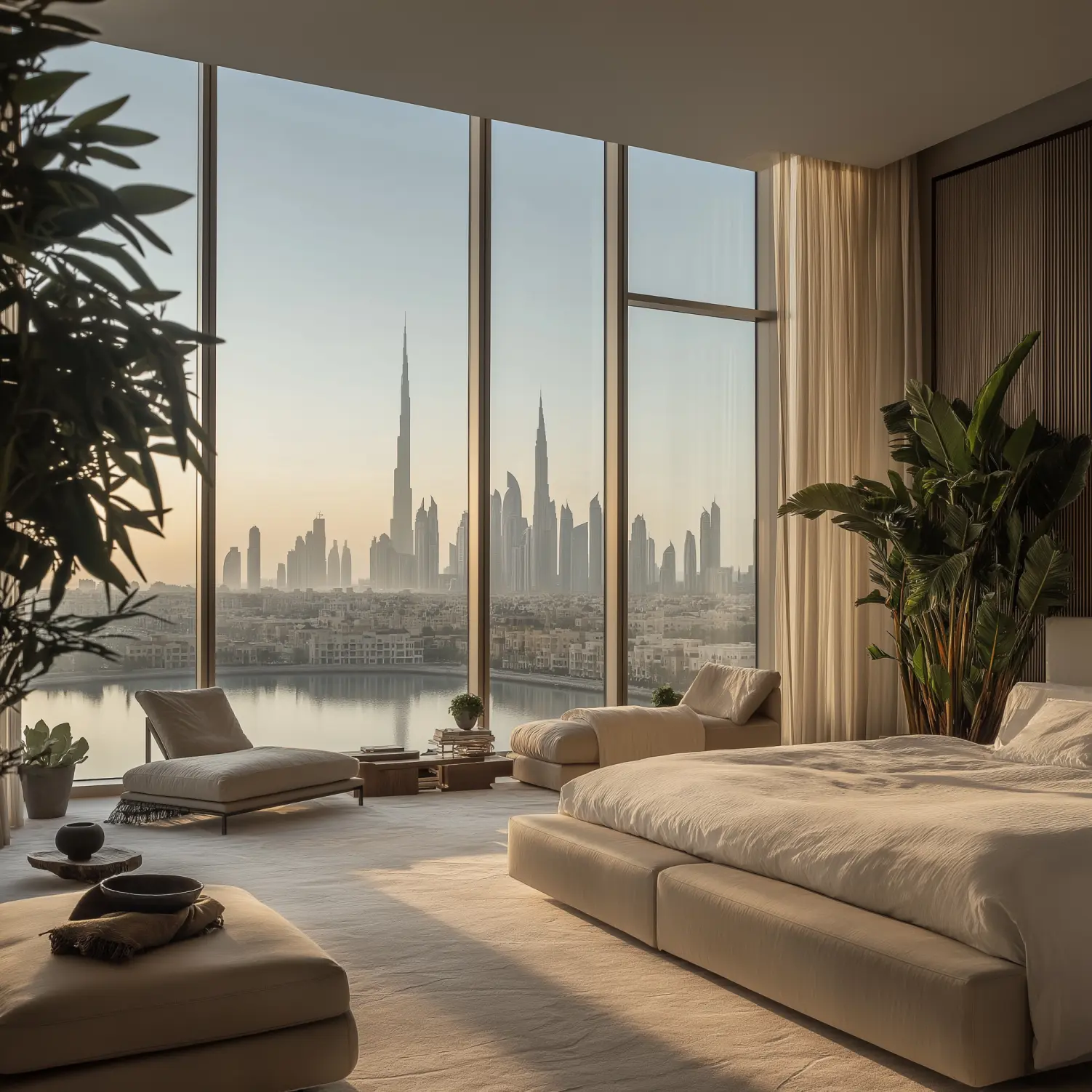 Bedroom overlooking dubai Image